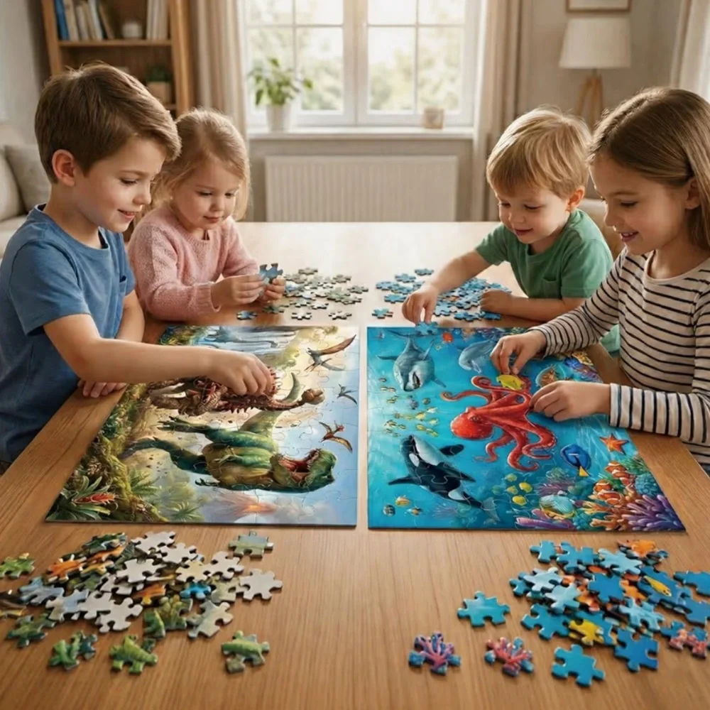 Dinosaur & Ocean Jigsaw Puzzle Set for Kids